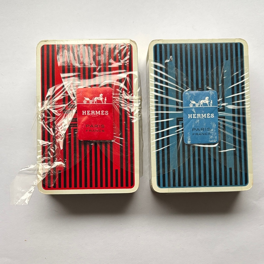 🟣 Rare Hermès Double Deck Draeger Freres Playing Cards, Red & Blue Vintage
